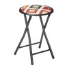 Taburete Plegable Boho Chic Negro PVC Metal 30 x 30 x 45 cm (10 Unidad