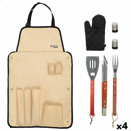 Set de Utensilios para Barbacoa Aktive 7 Piezas Barbacoa Acero Inoxida