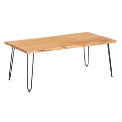Mesa auxiliar Live Edge 120 x 60 x 46 cm Marrón Negro Madera de acaci