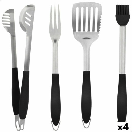 Set de Utensilios para Barbacoa Aktive 4 Piezas Barbacoa Acero Inoxida