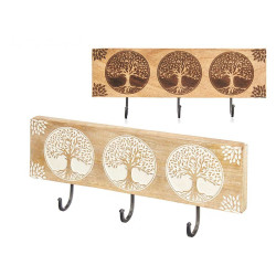 Perchero de Pared Madera de mango 38 x 16 x 5 cm (6 Unidades) Árbol d