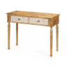 Recibidor con 2 Cajones Blanco Marrón Madera de mango 98 x 77 x 42 cm