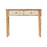 Recibidor con 2 Cajones Blanco Marrón Madera de mango 98 x 77 x 42 cm
