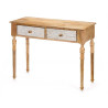 Recibidor con 2 Cajones Blanco Marrón Madera de mango 98 x 77 x 42 cm
