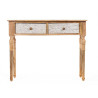 Recibidor con 2 Cajones Blanco Marrón Madera de mango 98 x 77 x 42 cm