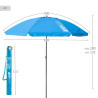 Sombrilla Aktive UV50 Ø 200 cm Azul Poliéster Aluminio 200 x 198,5 x