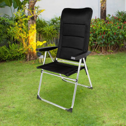 Silla de Playa Aktive Deluxe Plegable Negro 49 x 123 x 67 cm (2 Unidad
