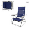 Silla de Playa Aktive Slim Plegable Azul marino 47 x 89 x 57 cm (2 Uni