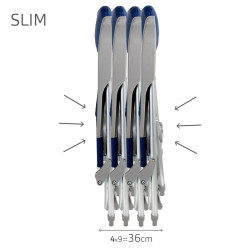 Silla de Playa Aktive Slim Plegable Azul marino 47 x 89 x 57 cm (2 Uni