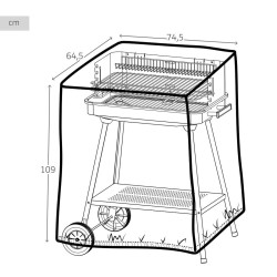 Funda Protectora para Barbacoa Aktive Negro 6 Unidades 74,5 x 109 x 64