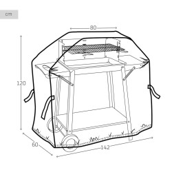 Funda Protectora para Barbacoa Aktive Negro 4 Unidades 142 x 120 x 60