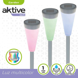 Estaca solar de jardín Aktive Plástico 6,7 x 39 x 6,7 cm (24 Unidade