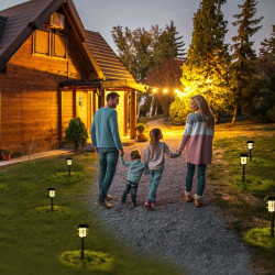 Set de estacas solares de jardín Aktive 2 Piezas Acero Inoxidable Pl