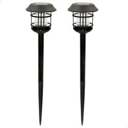 Set de estacas solares de jardín Aktive 2 Piezas Acero Inoxidable Pl