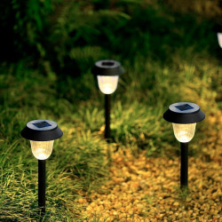 Set de estacas solares de jardín Aktive 6 Piezas Acero Inoxidable Pl