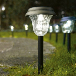 Set de estacas solares de jardín Aktive 6 Piezas Acero Inoxidable Pl