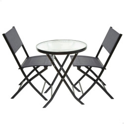 Muebles de Jardín Aktive Mesa Silla x 2 3 Piezas 60 x 71 x 60 cm 46 x