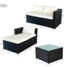 Muebles de Jardín Aktive Sofá de 3 Plazas Mesa auxiliar 203 x 125 x