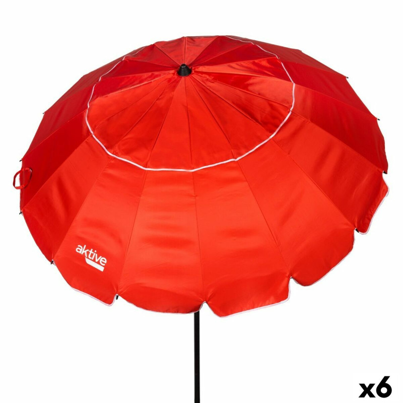 Sombrilla Aktive Rojo Aluminio 220 x 215 x 220 cm (6 Unidades) Sombrilla Aktive Rojo Aluminio 220 x 215 x 220 cm (6 Unidades)