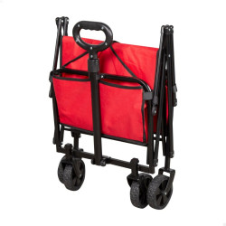 Carro Multiusos Aktive Rojo Poliéster Acero 65 x 94 x 40 cm Plegable