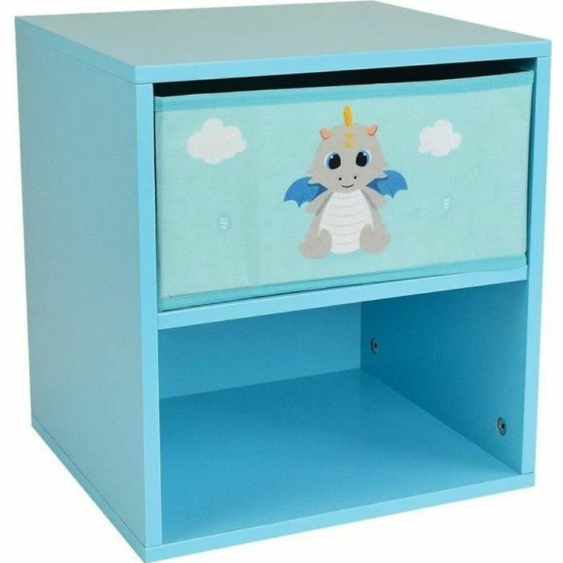 Mesita de Noche Fun House LEON THE DRAGON 36 x 33 x 30 cm Azul Mesita de Noche Fun House LEON THE DRAGON 36 x 33 x 30 cm Azul