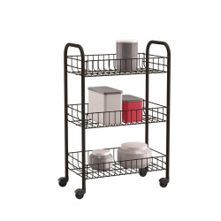 Carro de Cocina Metaltex Siena Negro 3 Estantes Alambre (63 x 41 x 23