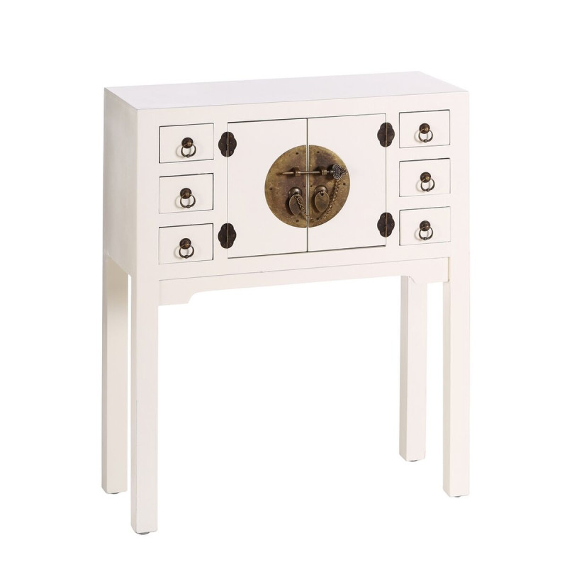 Recibidor ORIENTE Blanco Madera Hierro DMF 63 x 26 x 80 cm Recibidor ORIENTE Blanco Madera Hierro DMF 63 x 26 x 80 cm