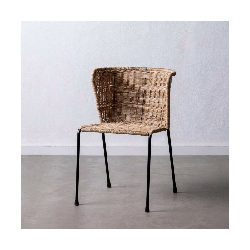 Silla de Comedor 50 x 54 x 77 cm Natural Negro Silla de Comedor 50 x 54 x 77 cm Natural Negro