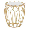 Mesa auxiliar 43 x 43 x 50 cm Dorado Metal Blanco Mármol