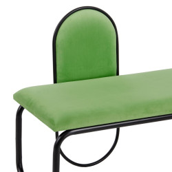 Banqueta 110 x 40 x 68 cm Tejido Sintético Metal Verde