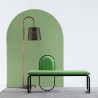 Banqueta 110 x 40 x 68 cm Tejido Sintético Metal Verde