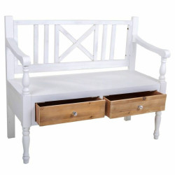 Banco Alexandra House Living Blanco Natural Madera Madera de abeto 48