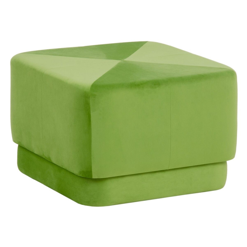 Puff Tejido Sintético Madera Verde 60 x 60 x 40 cm Puff Tejido Sintético Madera Verde 60 x 60 x 40 cm