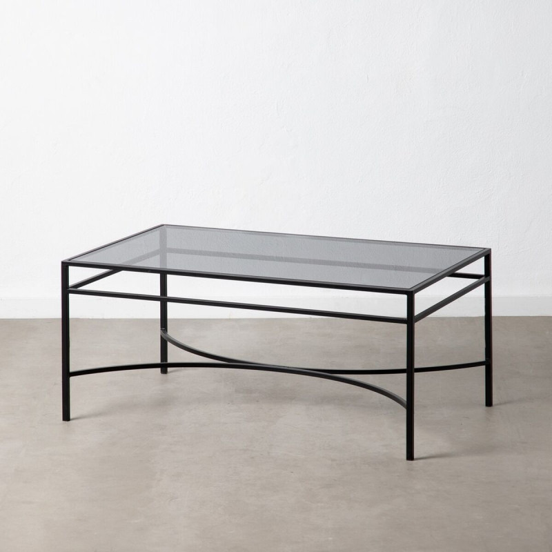 Mesa de Centro 100 x 60 x 45,5 cm Cristal Metal Mesa de Centro 100 x 60 x 45,5 cm Cristal Metal