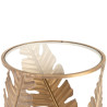 Mesa auxiliar Hojas 35 x 35 x 50 cm Cristal Dorado Metal