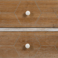 Mesita de Noche COUNTRY Natural Blanco Madera de abeto 50 x 35 x 55 cm