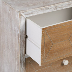 Mesita de Noche COUNTRY Natural Blanco Madera de abeto 50 x 35 x 55 cm