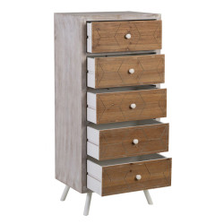 Cajonera COUNTRY 50 x 35 x 112 cm Natural Blanco Madera de abeto Mader