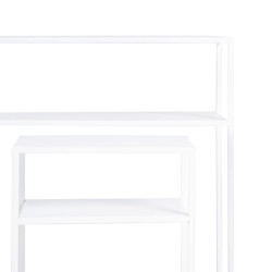 Recibidor SQUARE Metal Blanco 80 x 30 x 80 cm (3 Piezas)