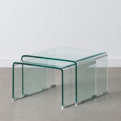 Mesa auxiliar 50 x 45 x 33 cm Transparente (2 Unidades)