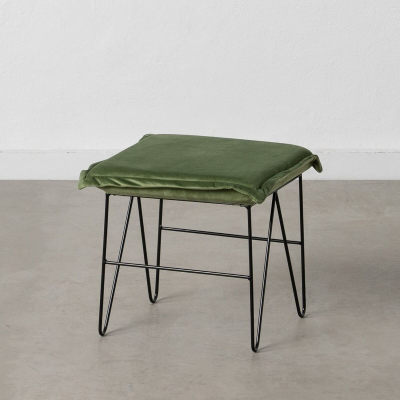 Puff Tejido Sintético Metal 40 x 40 x 35 cm Verde Claro Puff Tejido Sintético Metal 40 x 40 x 35 cm Verde Claro