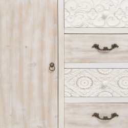 Recibidor con Cajones DUNE Natural Blanco Madera de abeto 80 x 40 x 80