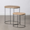 Mesa auxiliar 60 x 39,5 x 60 cm Natural Negro Metal Madera (2 Unidades