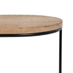 Mesa auxiliar 60 x 39,5 x 60 cm Natural Negro Metal Madera (2 Unidades