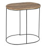 Mesa auxiliar 60 x 39,5 x 60 cm Natural Negro Metal Madera (2 Unidades