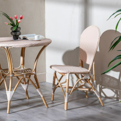 Silla de Comedor 47 x 54 x 93 cm Natural Beige Ratán