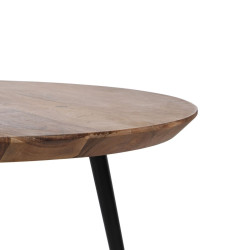 Juego de 3 mesas Madera Metal Hierro Madera de acacia 50 x 50 x 45 cm