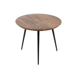Juego de 3 mesas Madera Metal Hierro Madera de acacia 50 x 50 x 45 cm