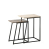 Mesa auxiliar 45 x 35 x 63,5 cm Marrón Crema Mármol Hierro (2 Unidad