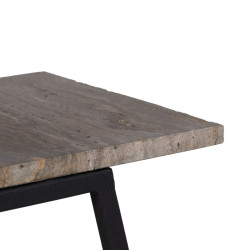 Mesa auxiliar 45 x 35 x 63,5 cm Marrón Crema Mármol Hierro (2 Unidad
